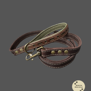 luxe leren riem met leren voering in het handvat